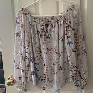 WHBM off the shoulders flower print top